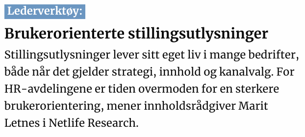 Fra Ukeavisen Ledelse (krever innlogging)