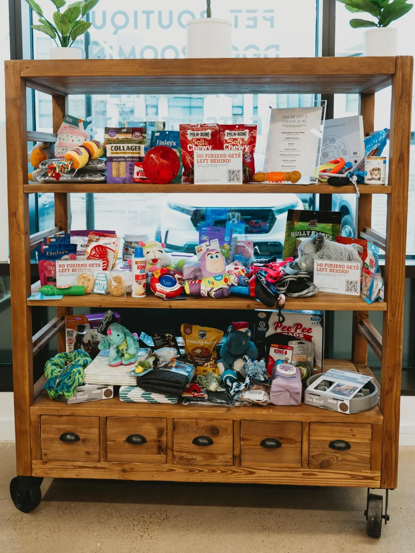 In lieu of gifts, our guests showed up in a meaningful way, so grateful for the outpouring of donations for Dallas Dog Rescue. Every item will go directly to helping dogs and cats in DFW find safety, care, and love. This is just the beginning of a pa