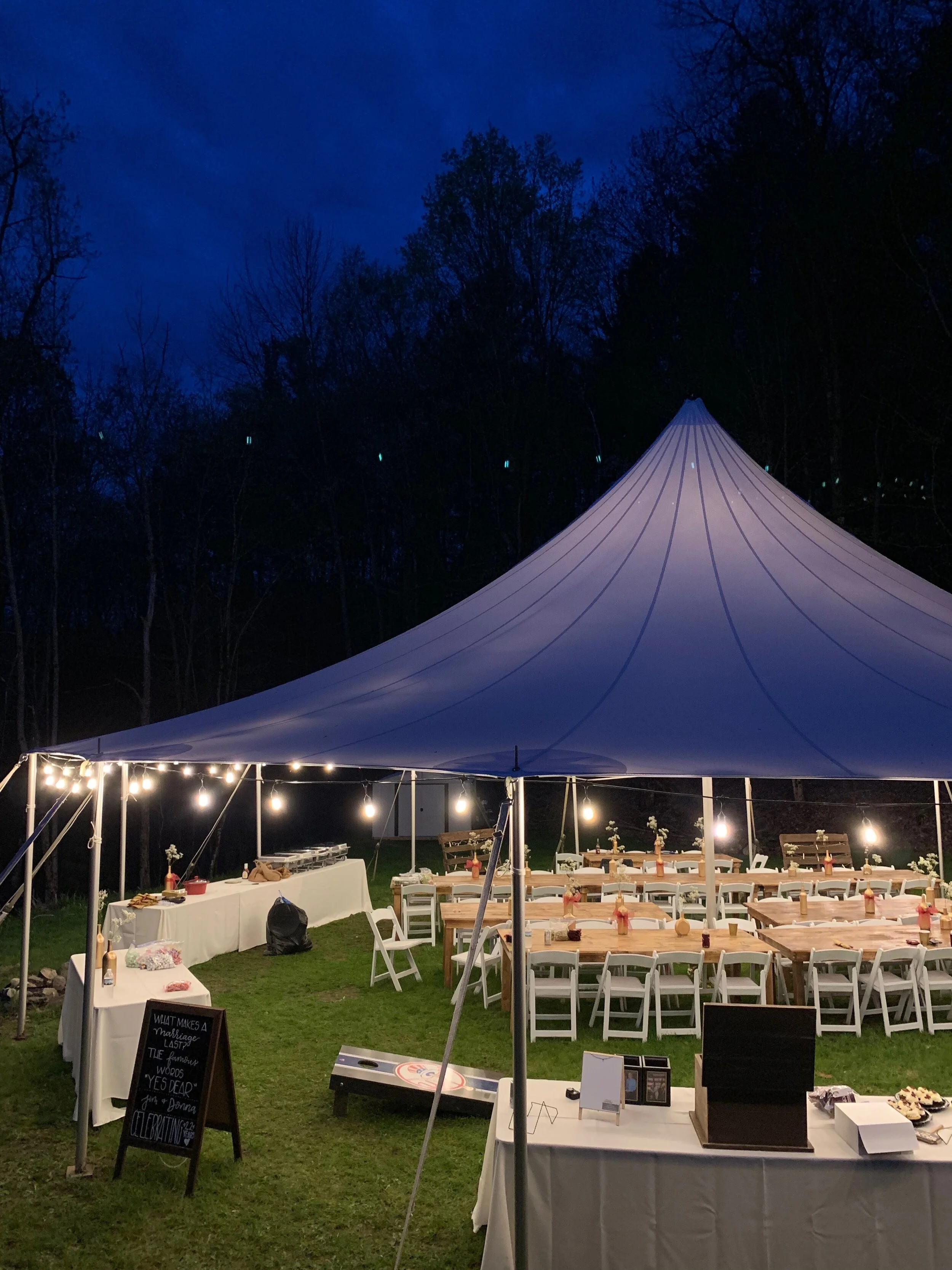 44x43 Sailcloth Tent Tremont Rentals Albany NY