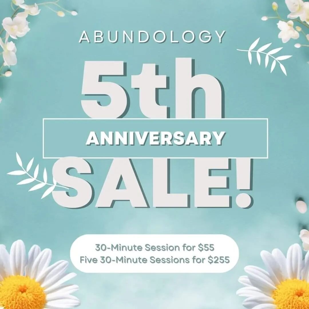 I've been in biz for 5 years! 🥳 Have you had a Spirit Guide Channeling Session yet? If not, this is the time! Or time for another one!

Right now 30-minute appointments and gift certificates are only $55!

Or get a package of FIVE 30-minute sessions
