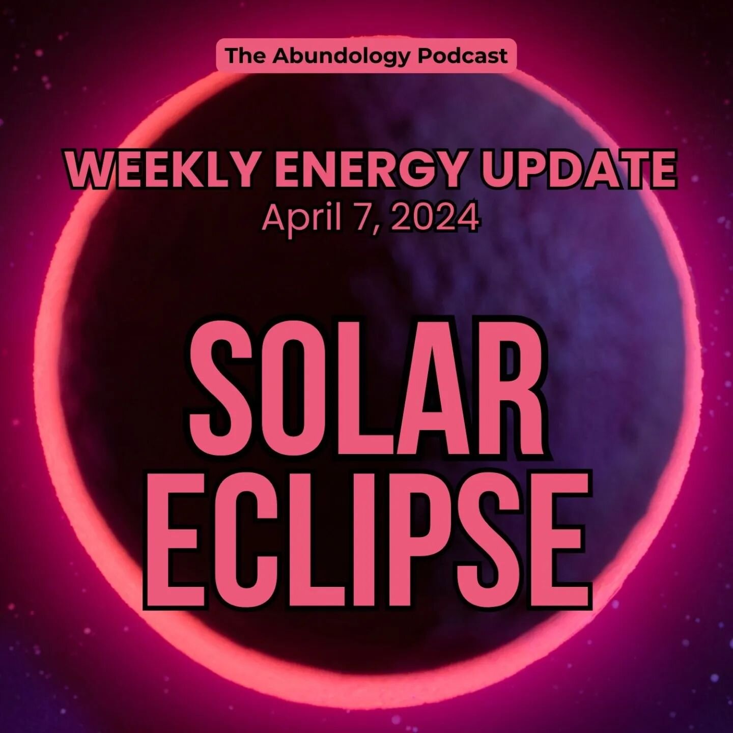 The Weekly Energy Update Podcast is Up!&nbsp;💥

Get your eclipse glasses ready. The magical day we've been waiting for all year is tomorrow, Monday, April 8, when there will be a Total Solar Eclipse in Aries.

During solar eclipses, the moon is dire