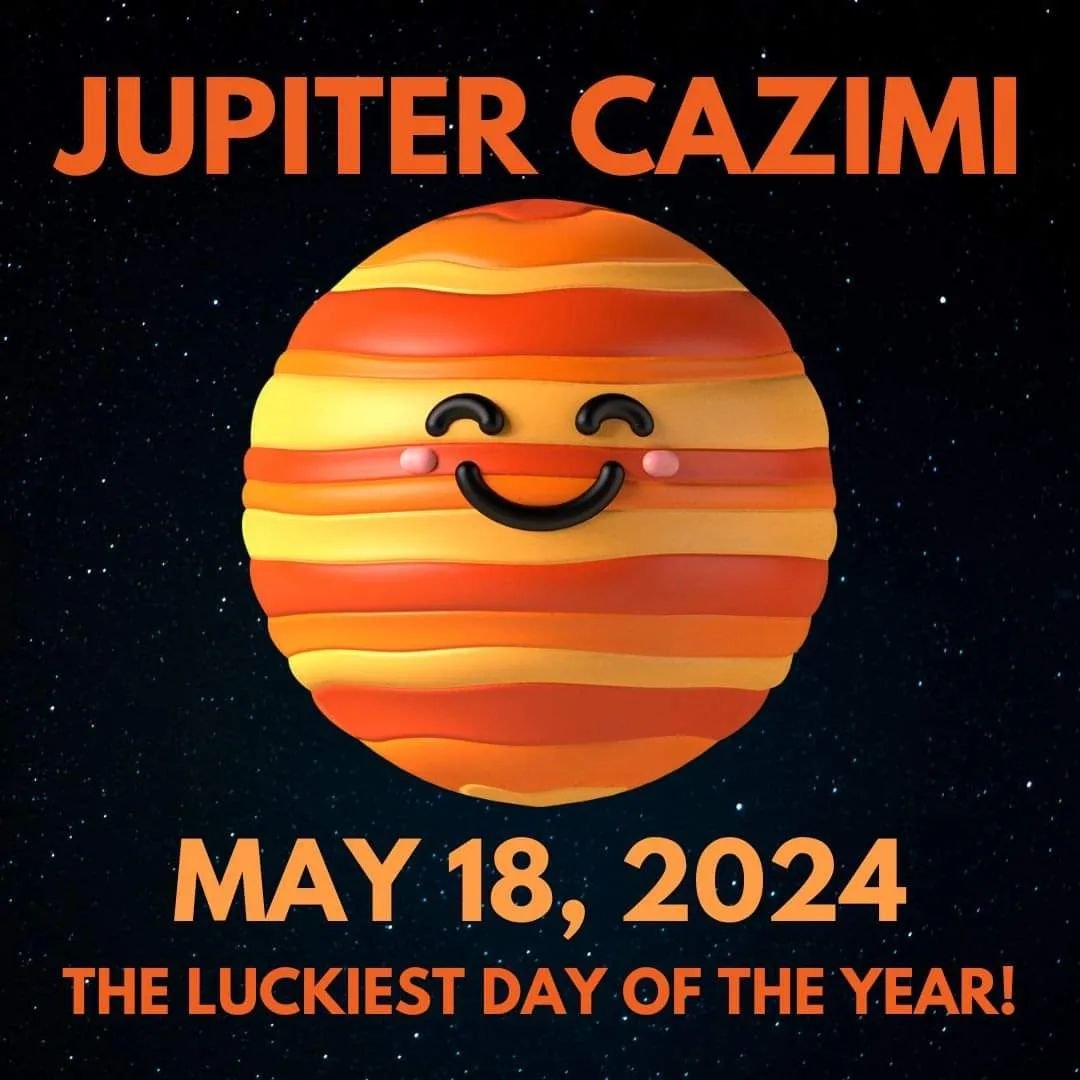 Today isn't just another Saturday - it's the luckiest day of the year! 🍀✨

On May 18, Jupiter will be in its closest alignment with the sun for the year, known as a Cazimi in astrology. This means the sun is giving Jupiter, the planet of abundance, 