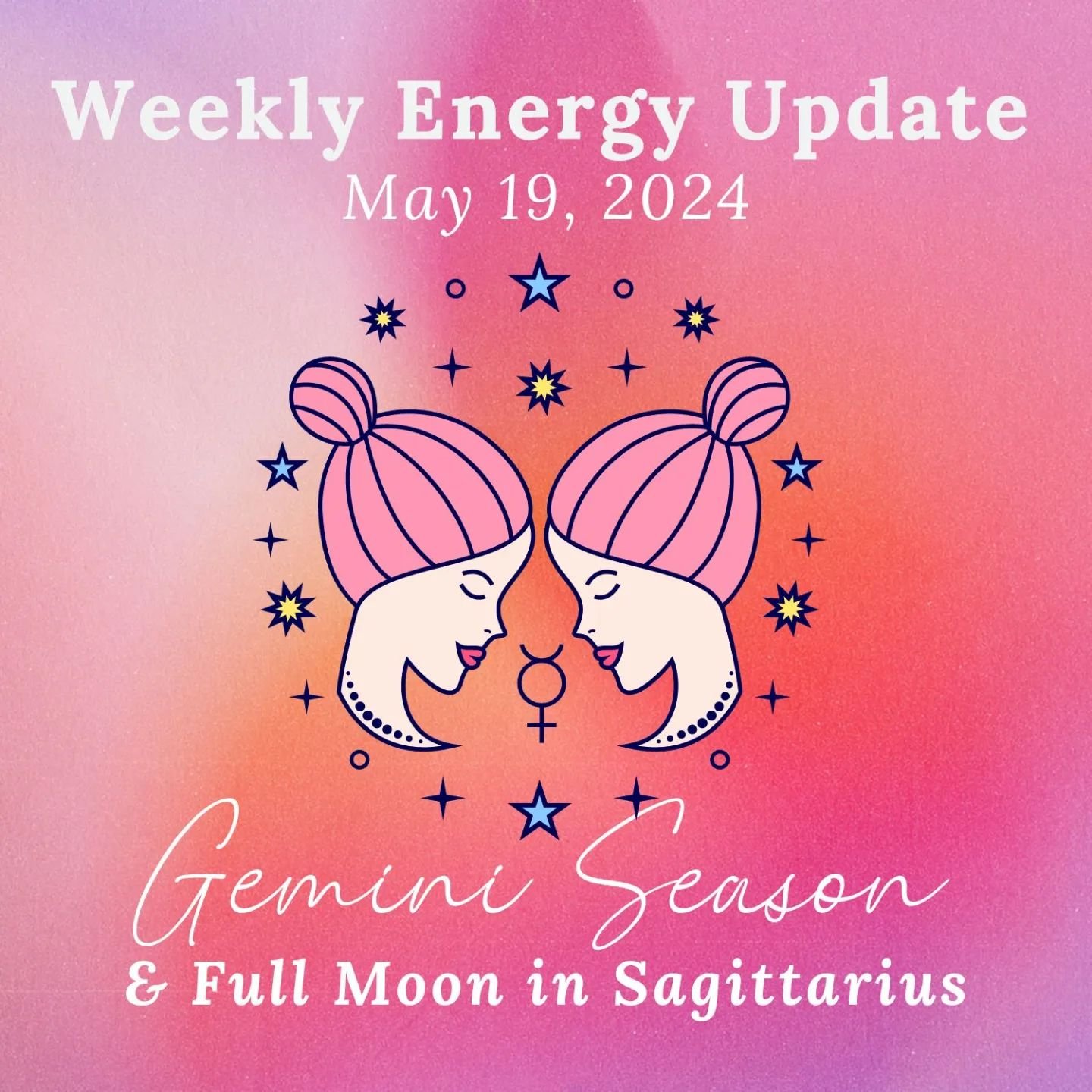 The Weekly Energy Update Podcast is up!&nbsp;✨

Gemini Season begins on Monday. This Gemini season kicks off with Jupiter in exact conjunction with the sun. This is known as a Cazimi. Jupiter, the planet of abundance, gifts, and luck, is amplified by