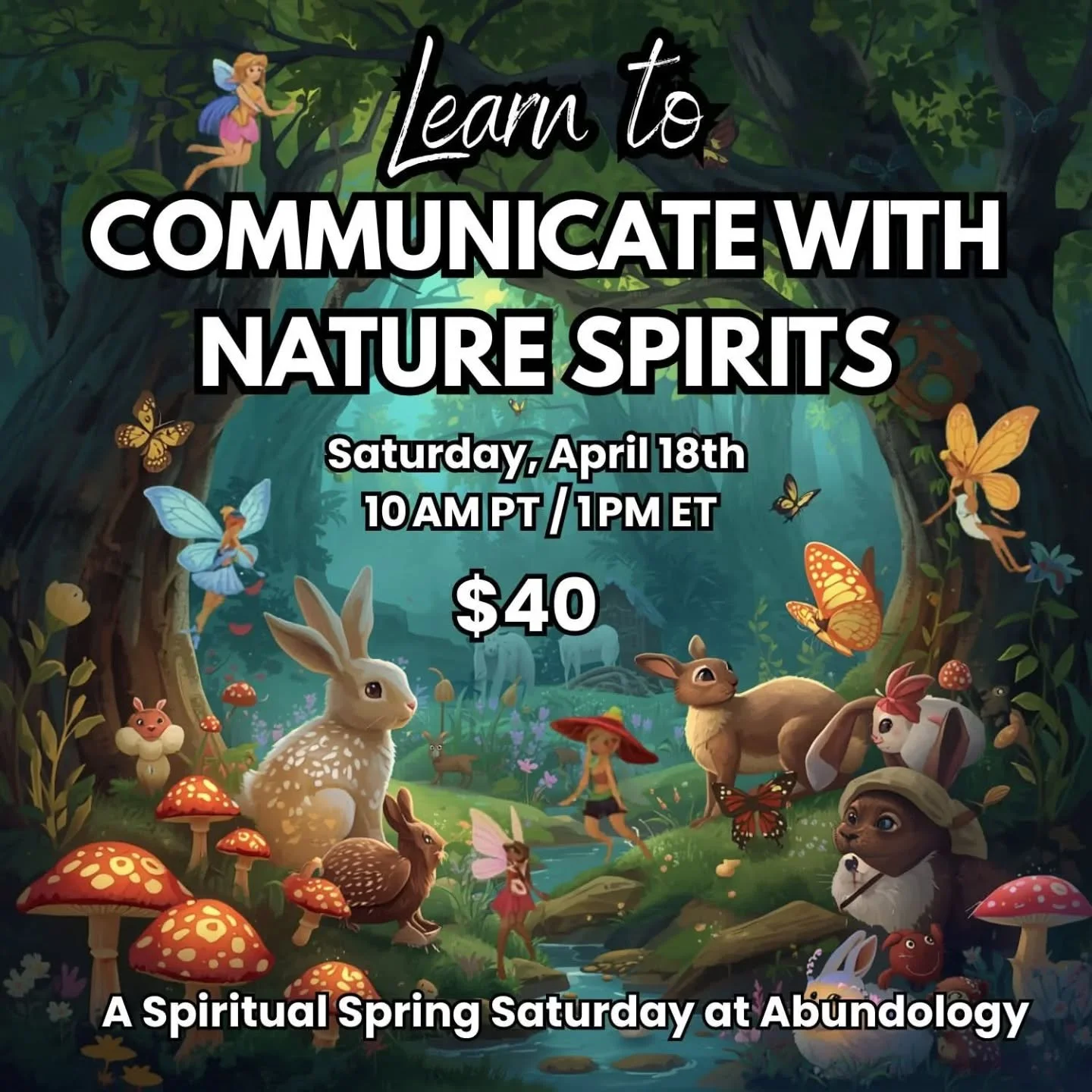 Spiritual Spring Saturdays continues this week with Communicating with Nature Spirits 🌿✨

There is so much happening in nature that most of us are completely unaware of. Trees, animals, fairies, elementals, and the spirit of the Earth itself are con