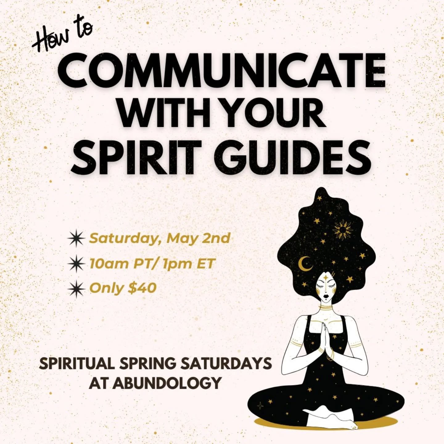 Ok&hellip; let&rsquo;s talk about your Spirit Guides 👀✨

You don&rsquo;t need to &ldquo;learn&rdquo; how to connect, you&rsquo;re already doing it. This class is about understanding how it&rsquo;s happening and learning to trust it.

I&rsquo;m teach
