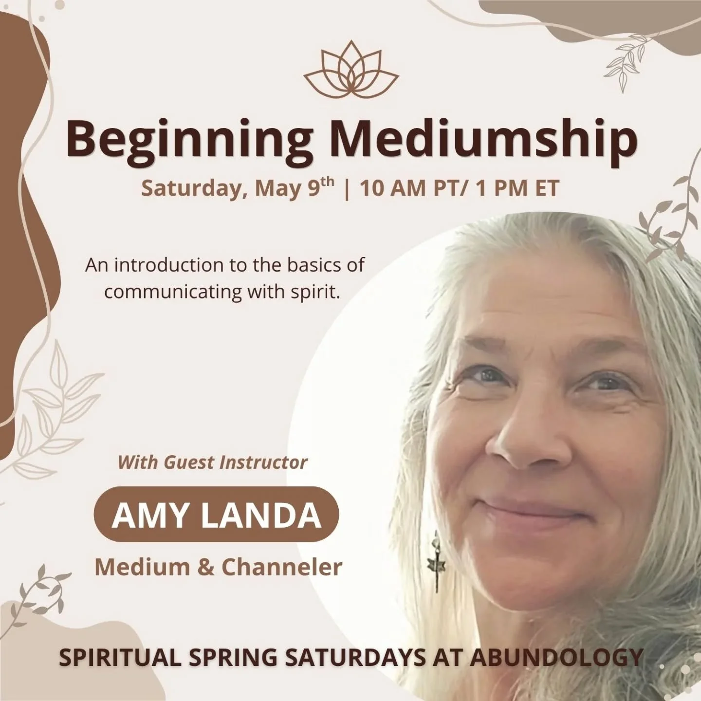 Tomorrow, Spiritual Spring Saturdays continues with a very special class: Beginning Mediumship with my friend and gifted medium, Amy Landa ✨

Have you ever wondered if you could connect with spirit or receive intuitive messages? In this class, Amy wi