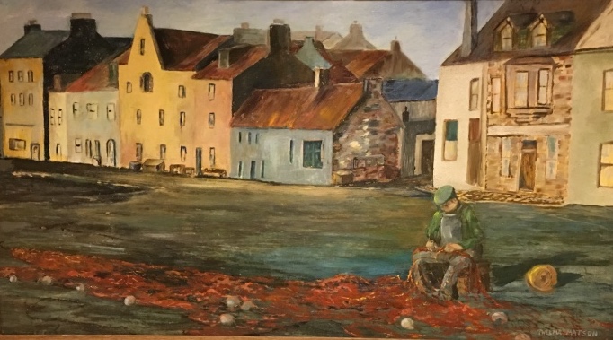 Fisherman Tending to Nets in Village.jpeg