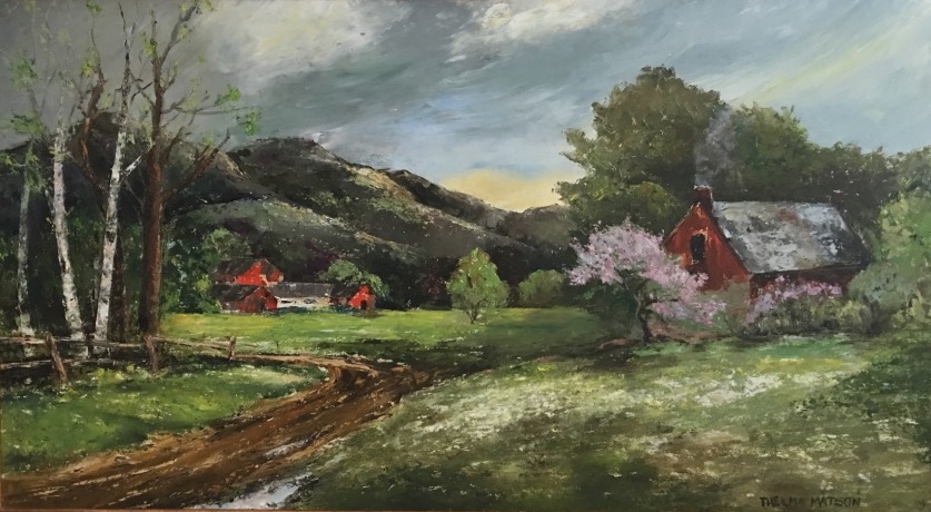 Landscape with Birch Trees and Farm House with Fire Going.jpeg