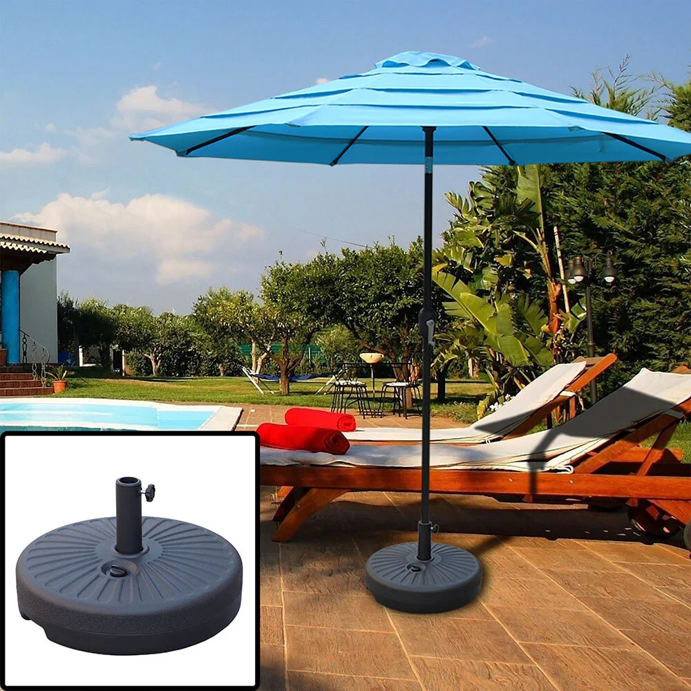 2.5 patio umbrella stand Abble Patio Round Water Filled Plastic Free Standing Umbrella Base — ABBLE
