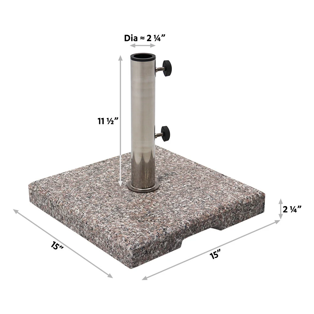 granite patio umbrella stand Built Tough Heavy Duty Base With Wheels And Adapters Parasol Base For Poolside Yard Or Garden 55.1 Lbs 17.7 X 9.8 X 3.3 Inches The base rod features two tightening knobs to secure the umbrella pole well 62.8 Lb Granite Patio Umbrella