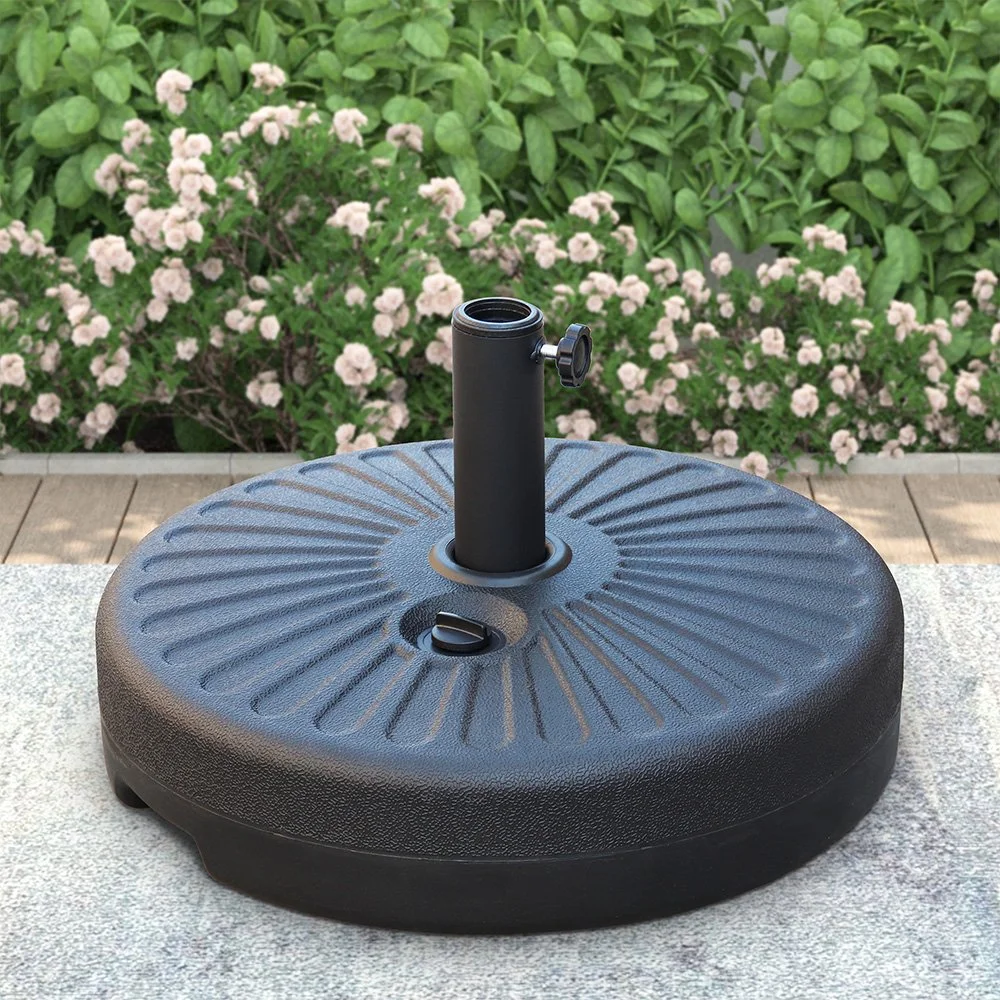 abble 48.5lbs free standing patio round water filled umbrella base PatioKingdom Market Kingdom this 2.5 lbs lightweight umbrella base has wide application with portable design Costway Fillable Round Umbrella Base