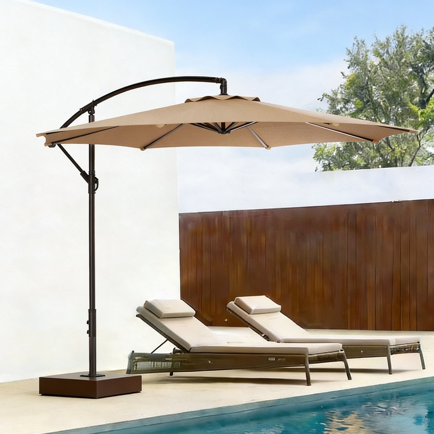 9 foot patio umbrella with crank 9 FT Patio Umbrella with Crank Handle and Push Button Tilt