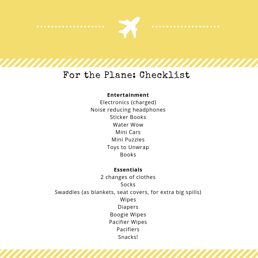 Save this checklist for packing for the plane ride with your toddler