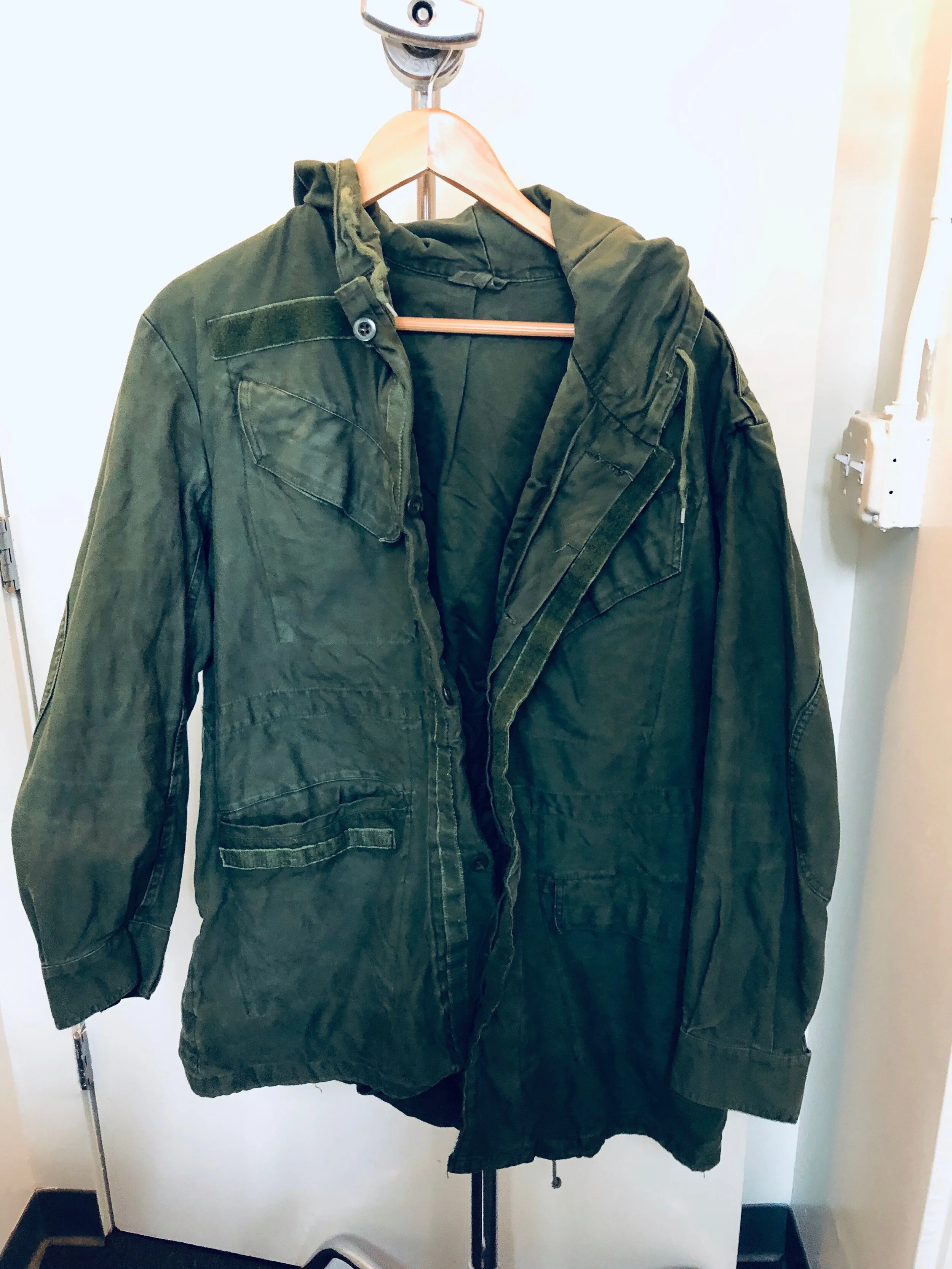 Vintage 80s Seyntex Green Dutch Army Cotton Military Field Jacket M 3B