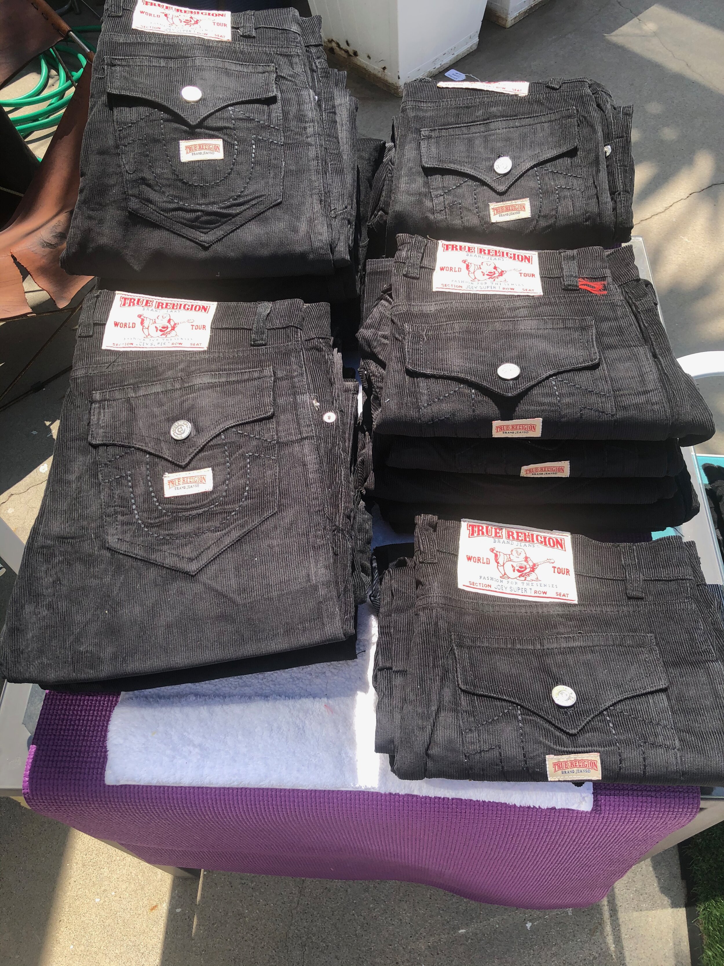 True Religion Jeans Black Cords (23 Pairs) NEW