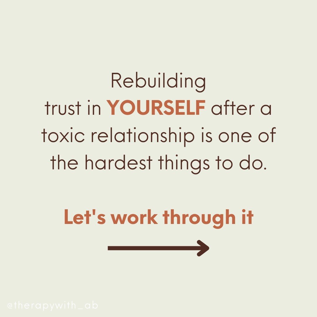 Rebuilding Trusting yourself again is one of the hardest things to do after a toxic relationship. Let's work through it &gt;&gt;&gt;⁠
⁠
Rebuilding trust in yourself and others after being betrayed and deceived by someone close can be incredibly chall