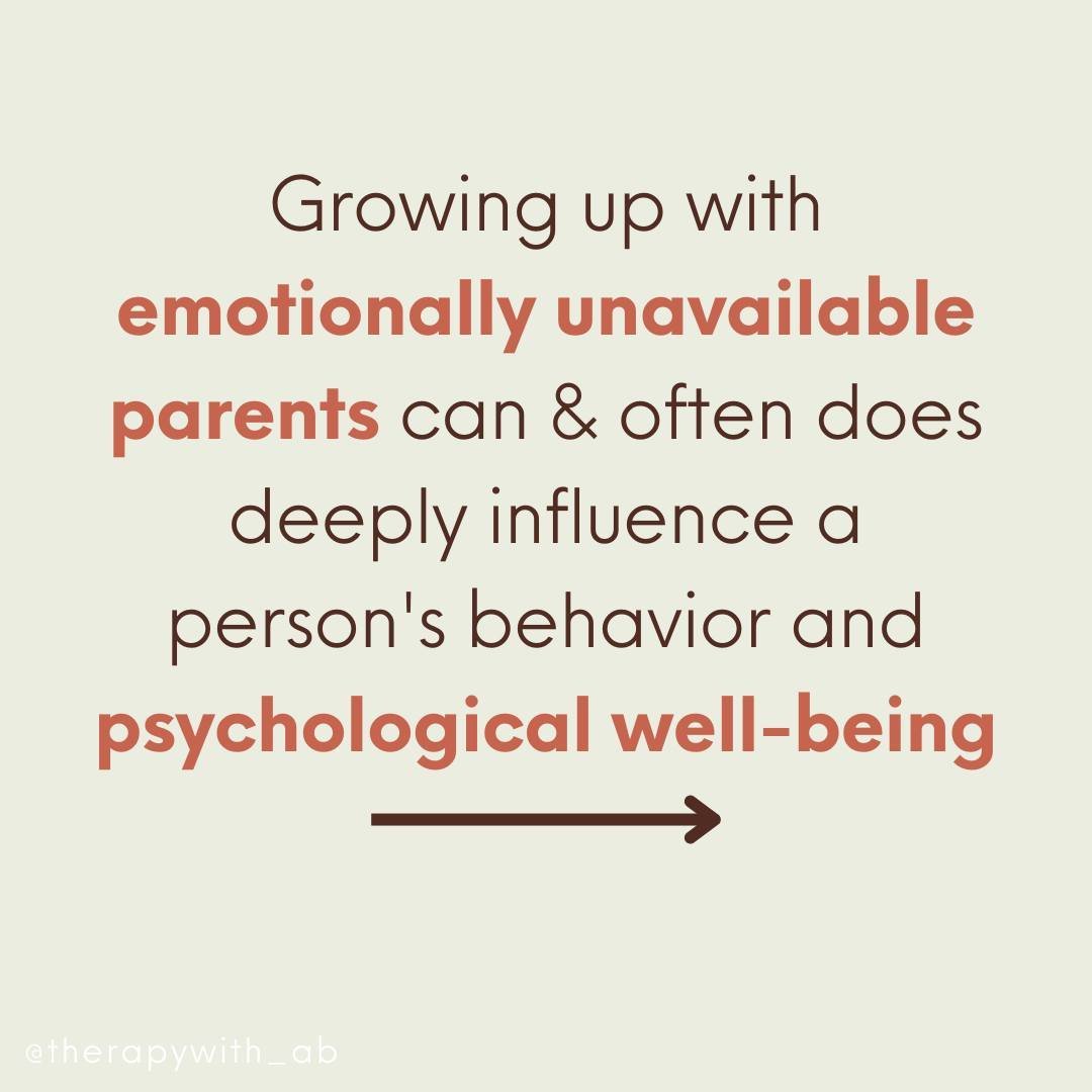 ✨Growing up with emotionally unavailable parents can and often does deeply influence a person's behavior and psychological well-being.⁠

➡️ send to somebody who needs to read this &amp; check out my blog for more on this topic! 

.
.
.
⁠
#parents #gr