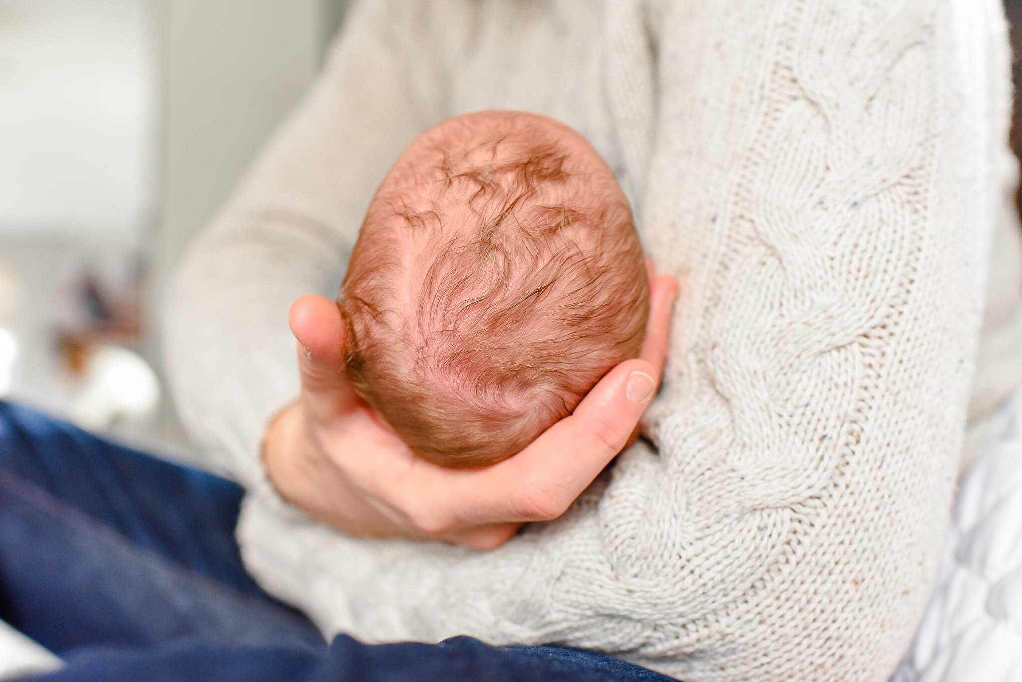 Silver Spring Maryland Newborn Photoshoot - close-up of baby's head