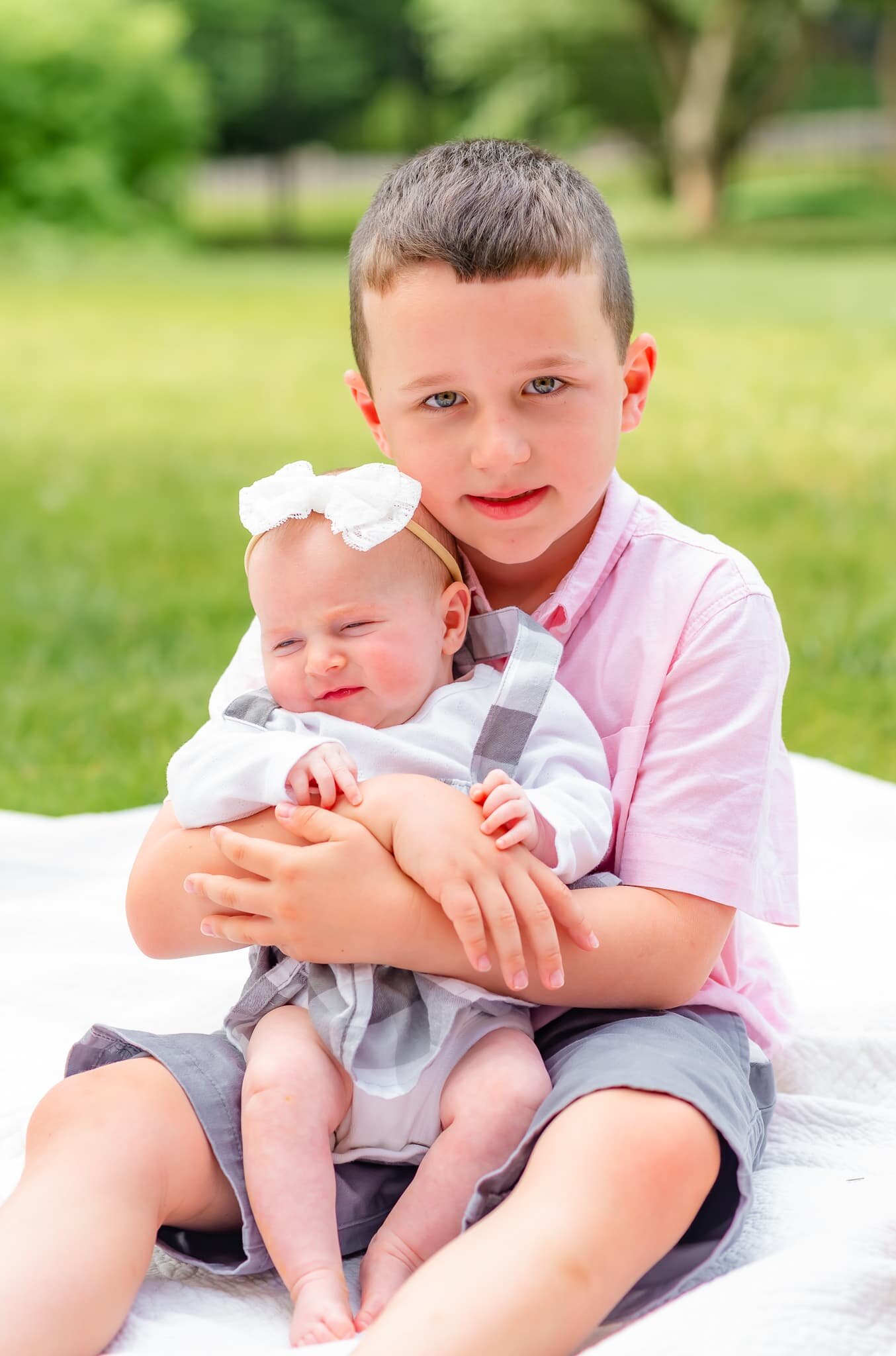 Bethesda Maryland Newborn Photoshoot - brother and baby sister
