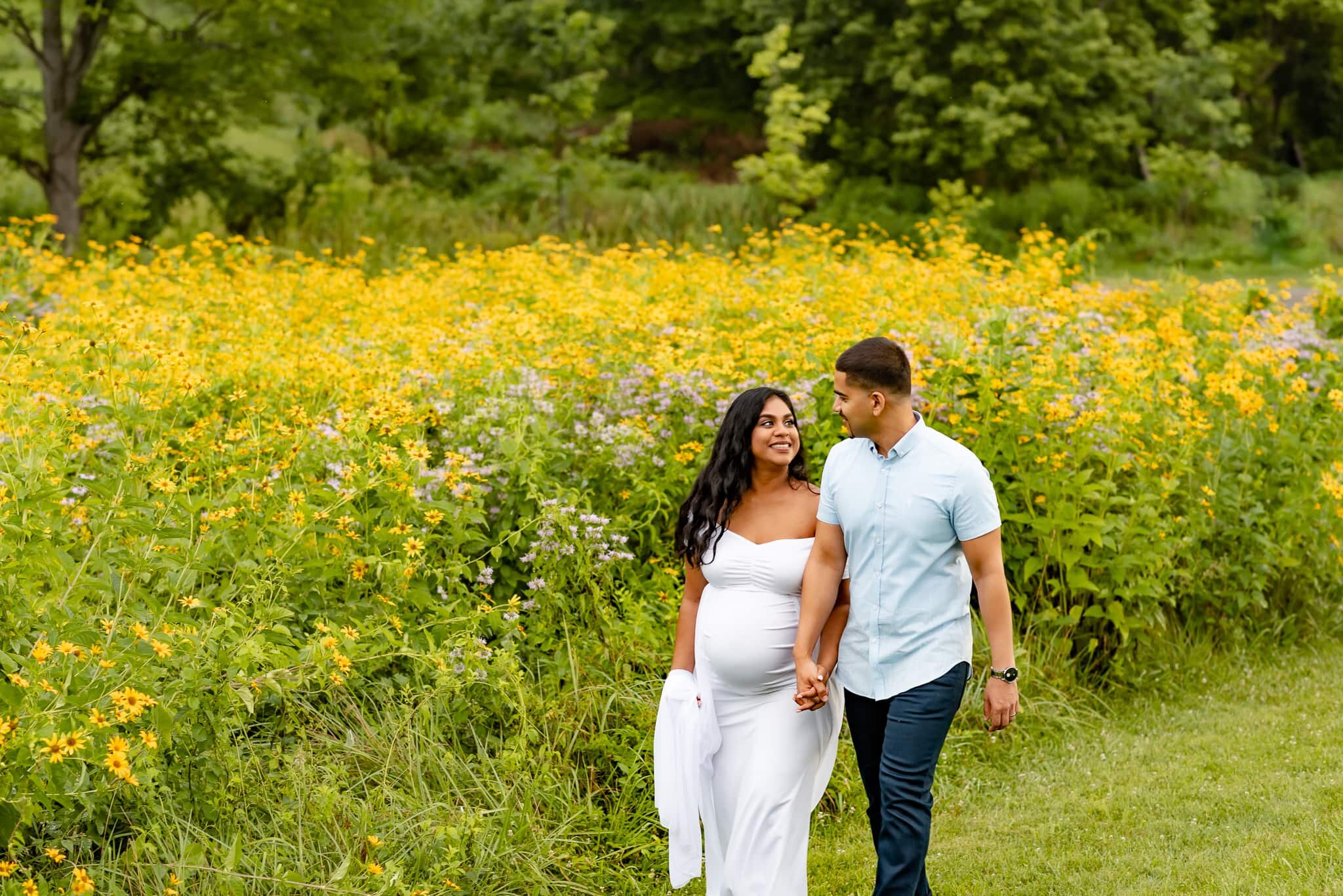 Sunset and Wildflowers Maternity Session — Little Snaps Photography