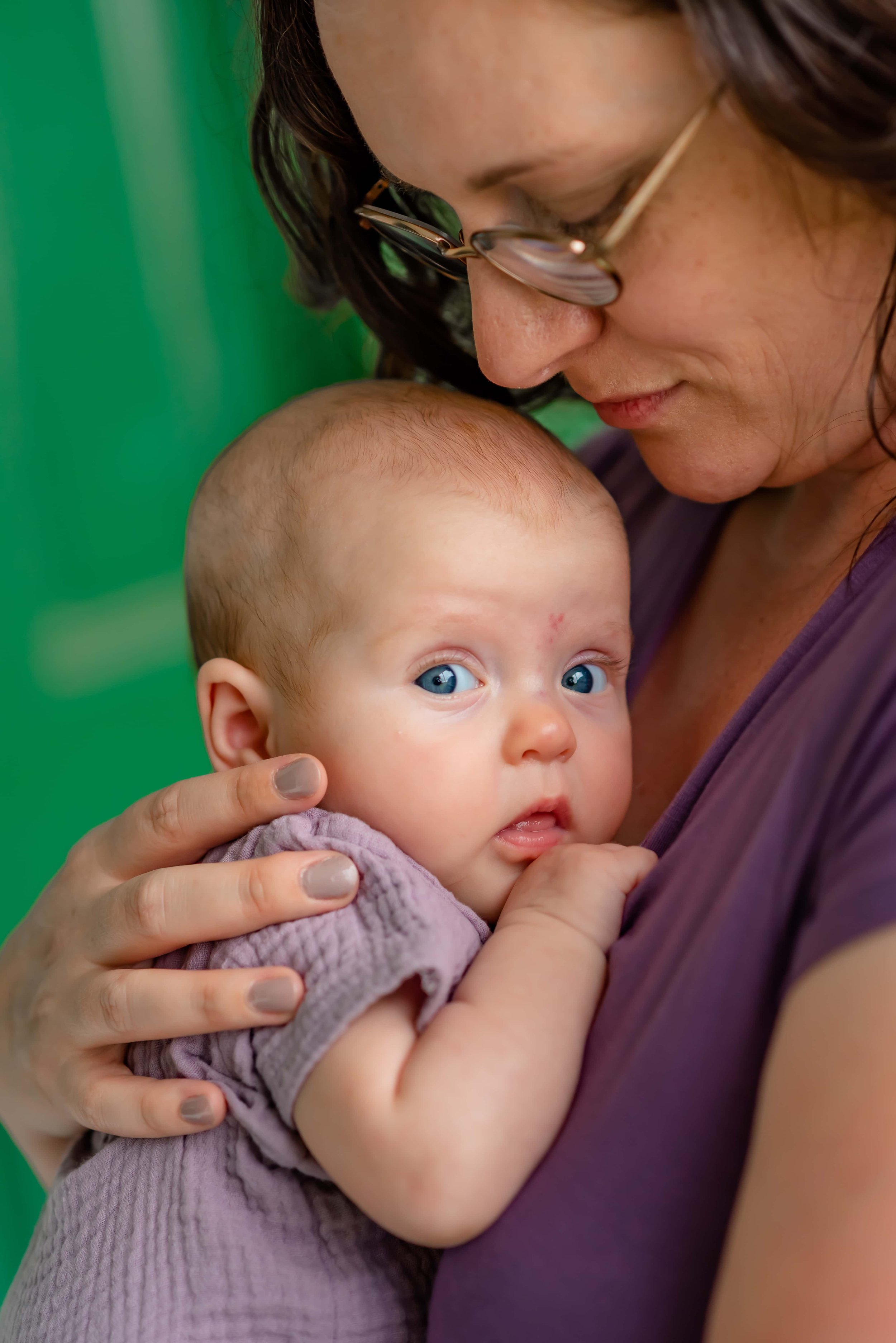 Maryland Newborn Photographer close-up of mom and baby