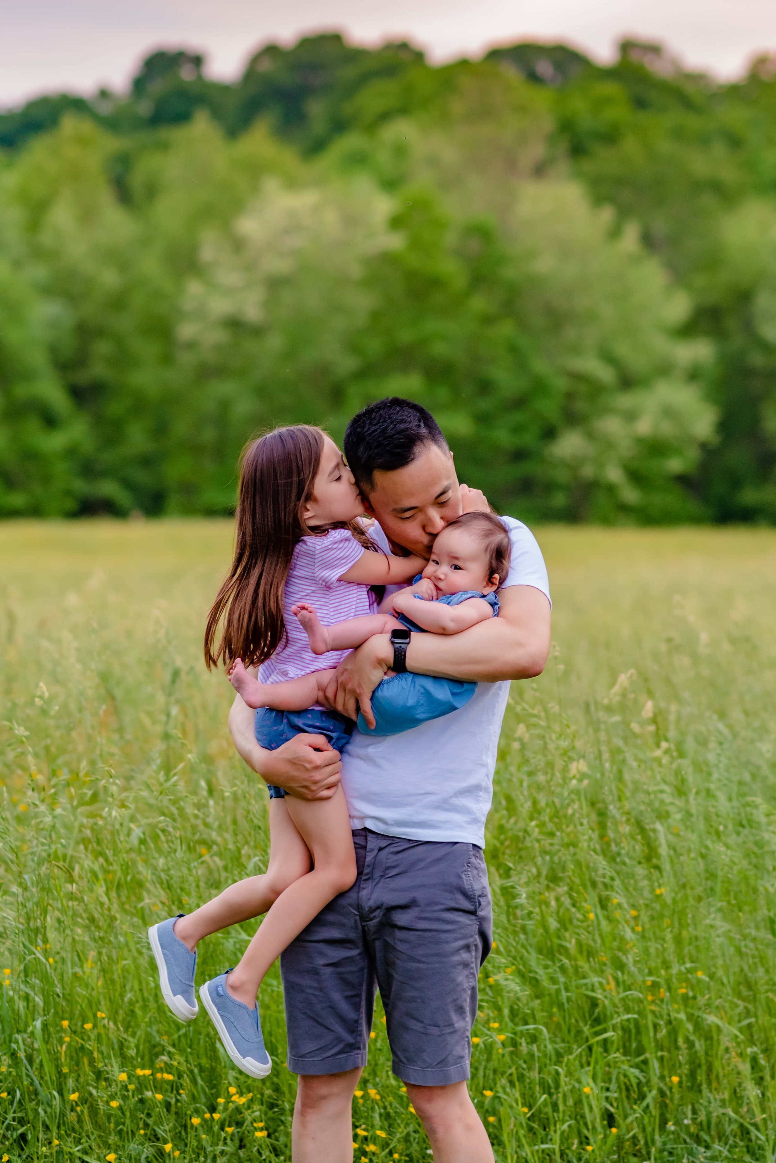 Maryland Family photo of dad and two daughters