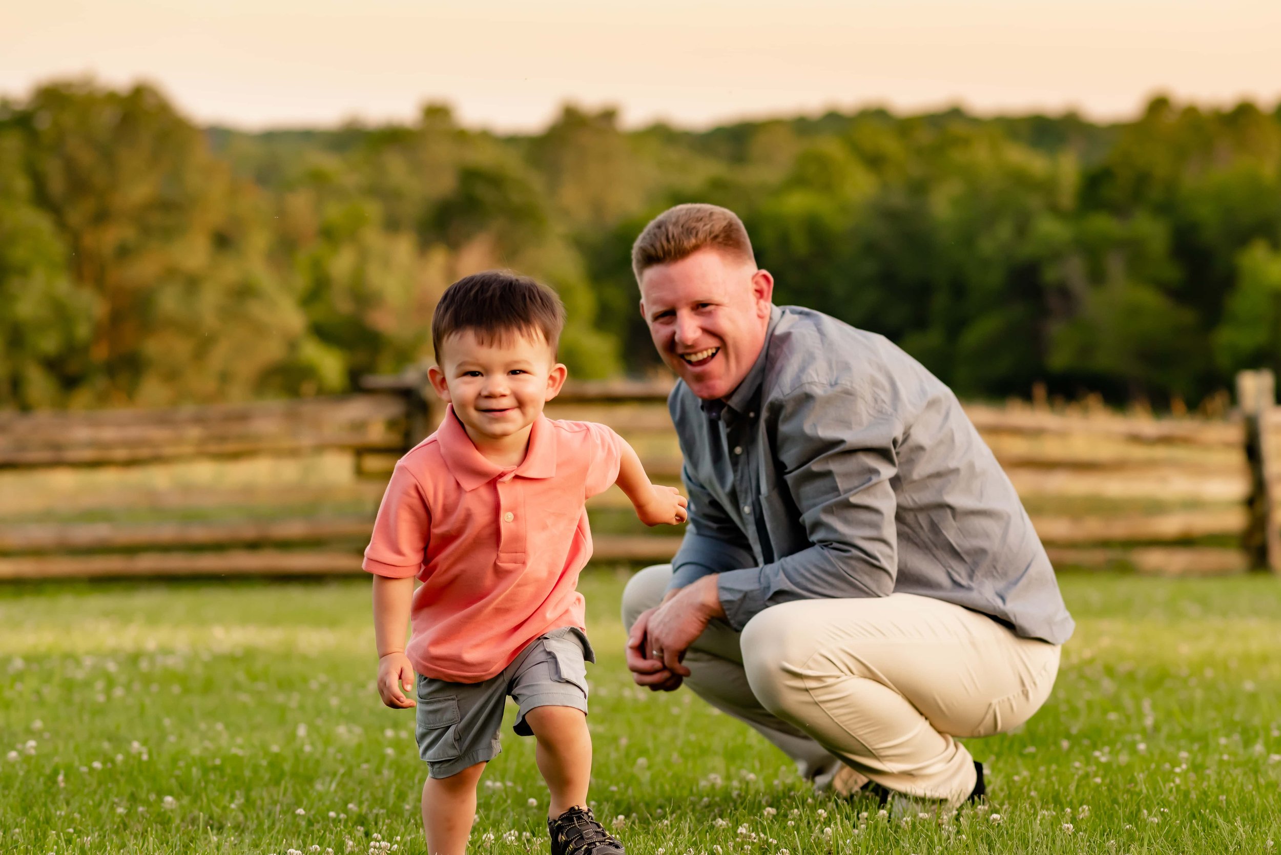 Maryland family portrait of smiling father and son