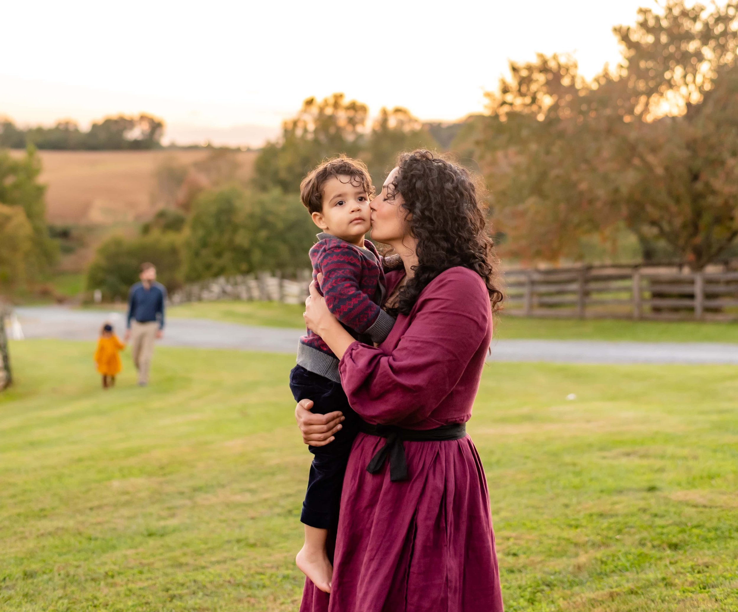 Photo of Maryland mom and son in a field