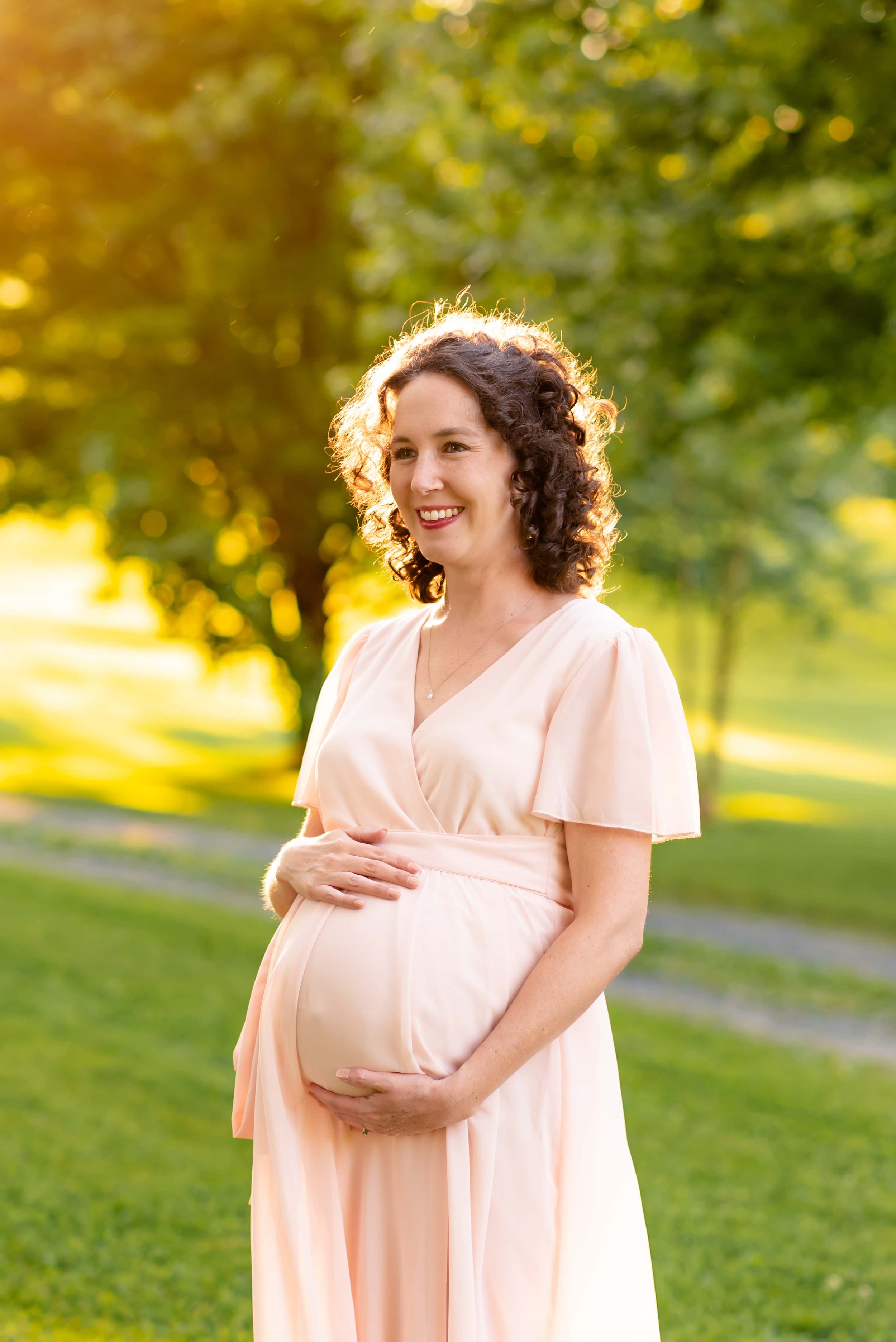 Maryland Maternity Photo of Woman Holding Her Belly
