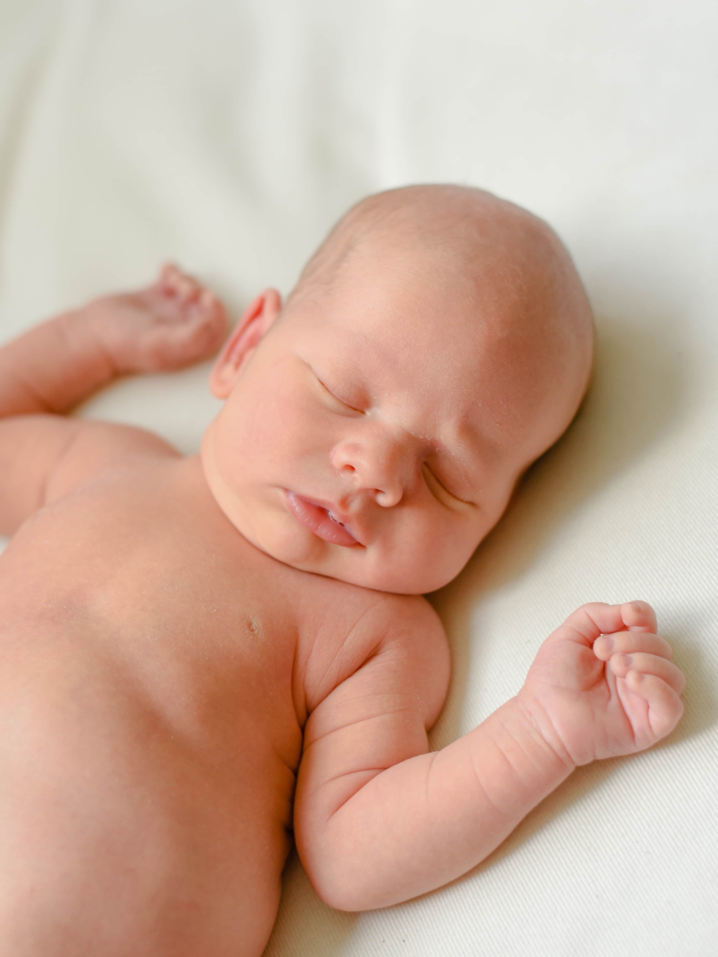 Unposed and natural newborn baby photo