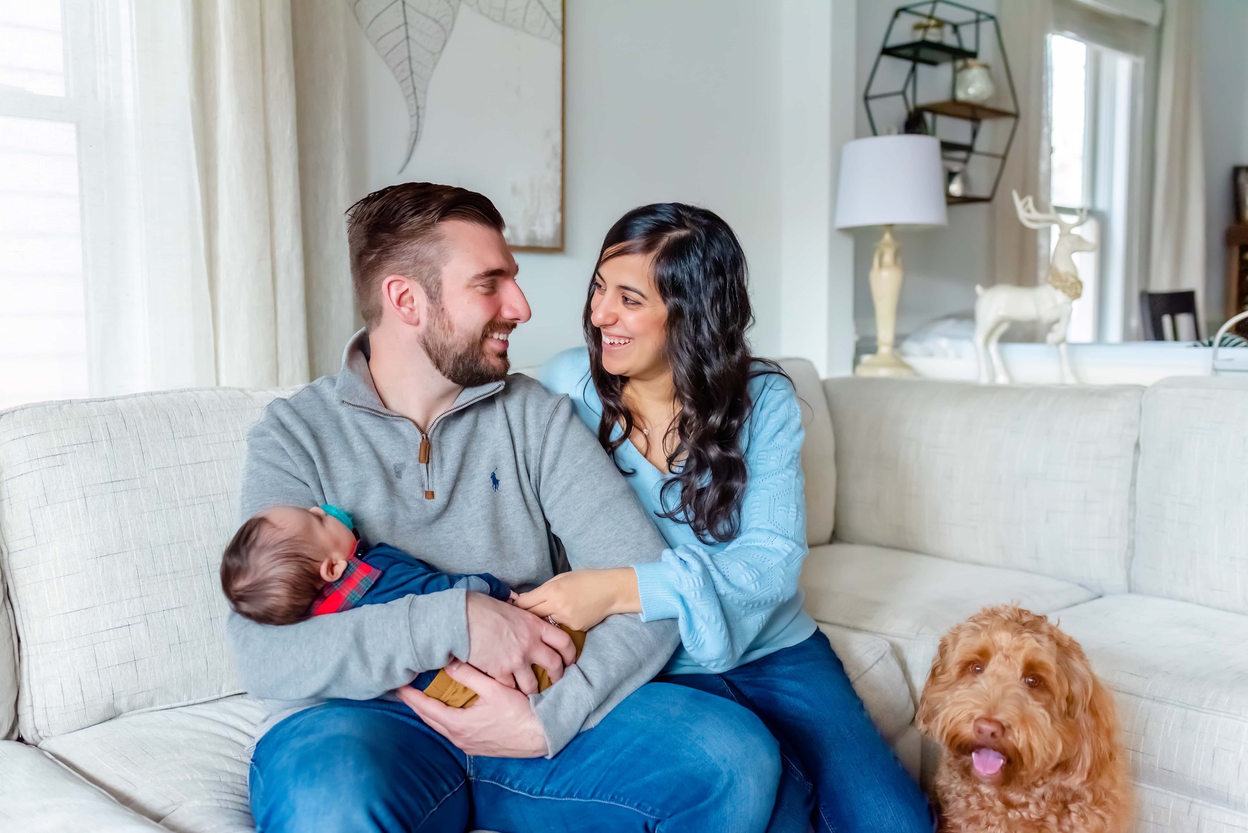 Maryland Newborn Photography with mom, dad and baby