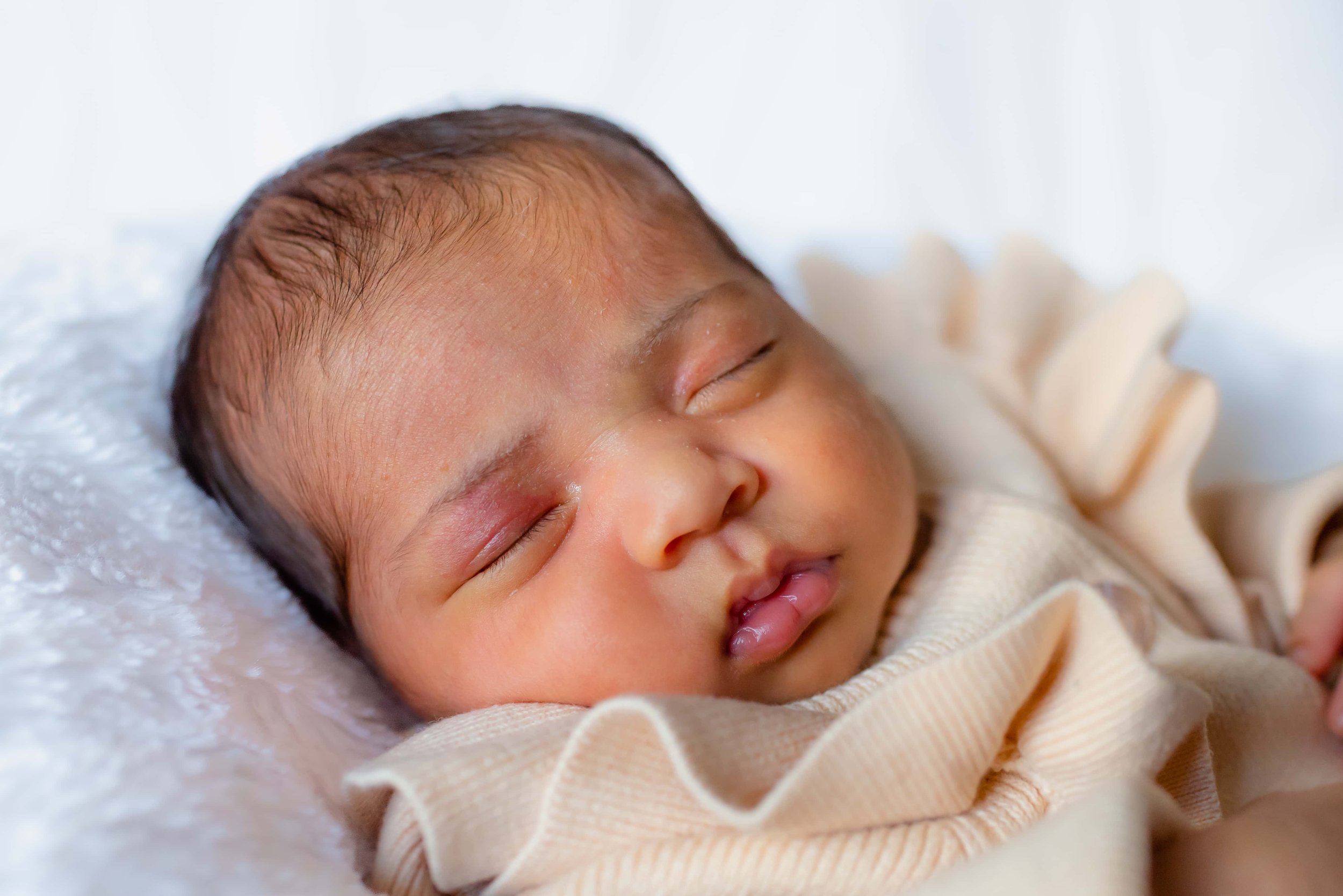Maryland Newborn Photographer - close-up of sleeping baby 