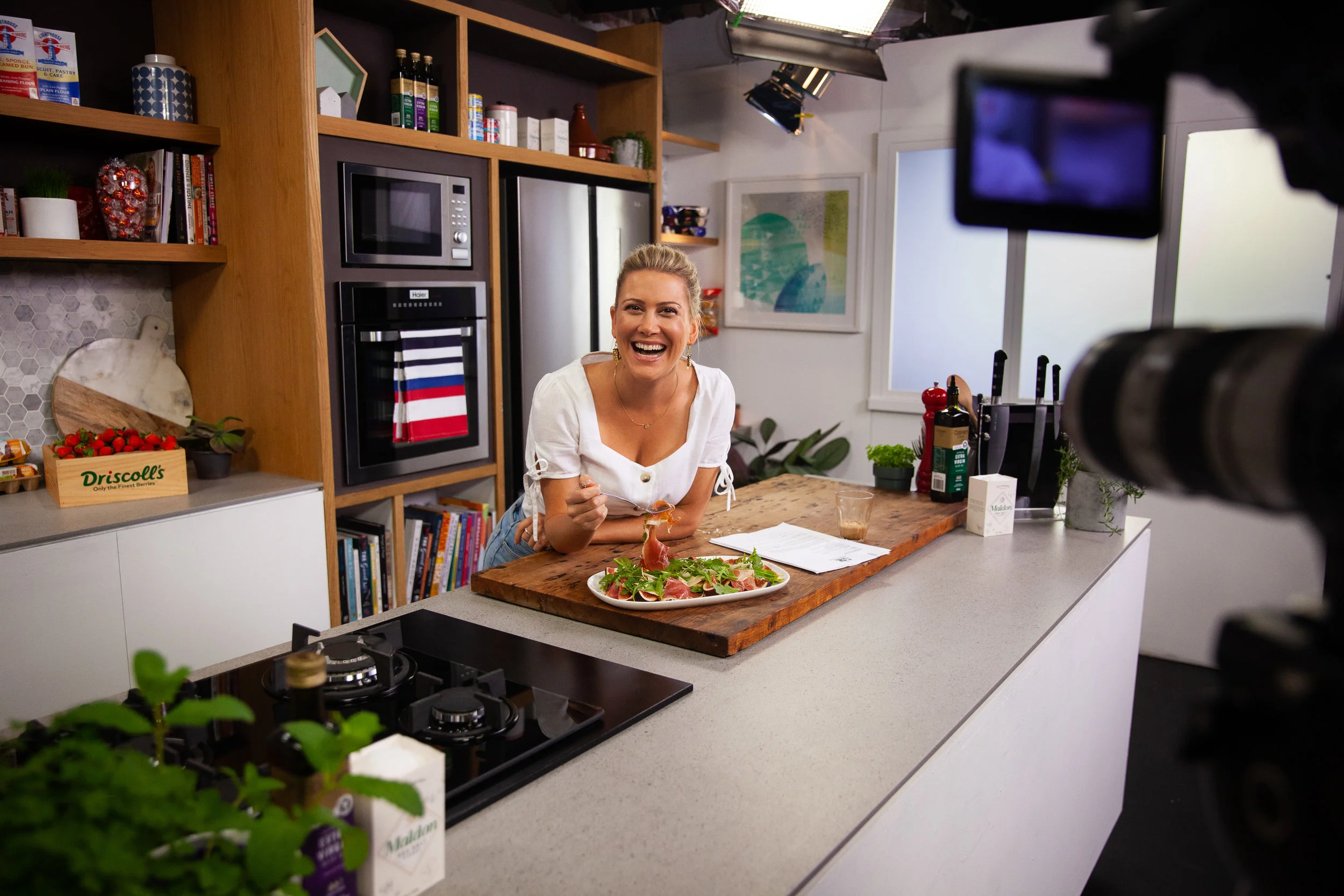 Justine Schofield in the Everyday Gourmet kitchen.