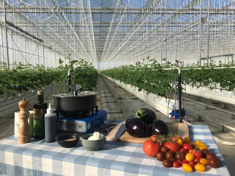 What an awesome backdrop for Justine’s mobile kitchen!