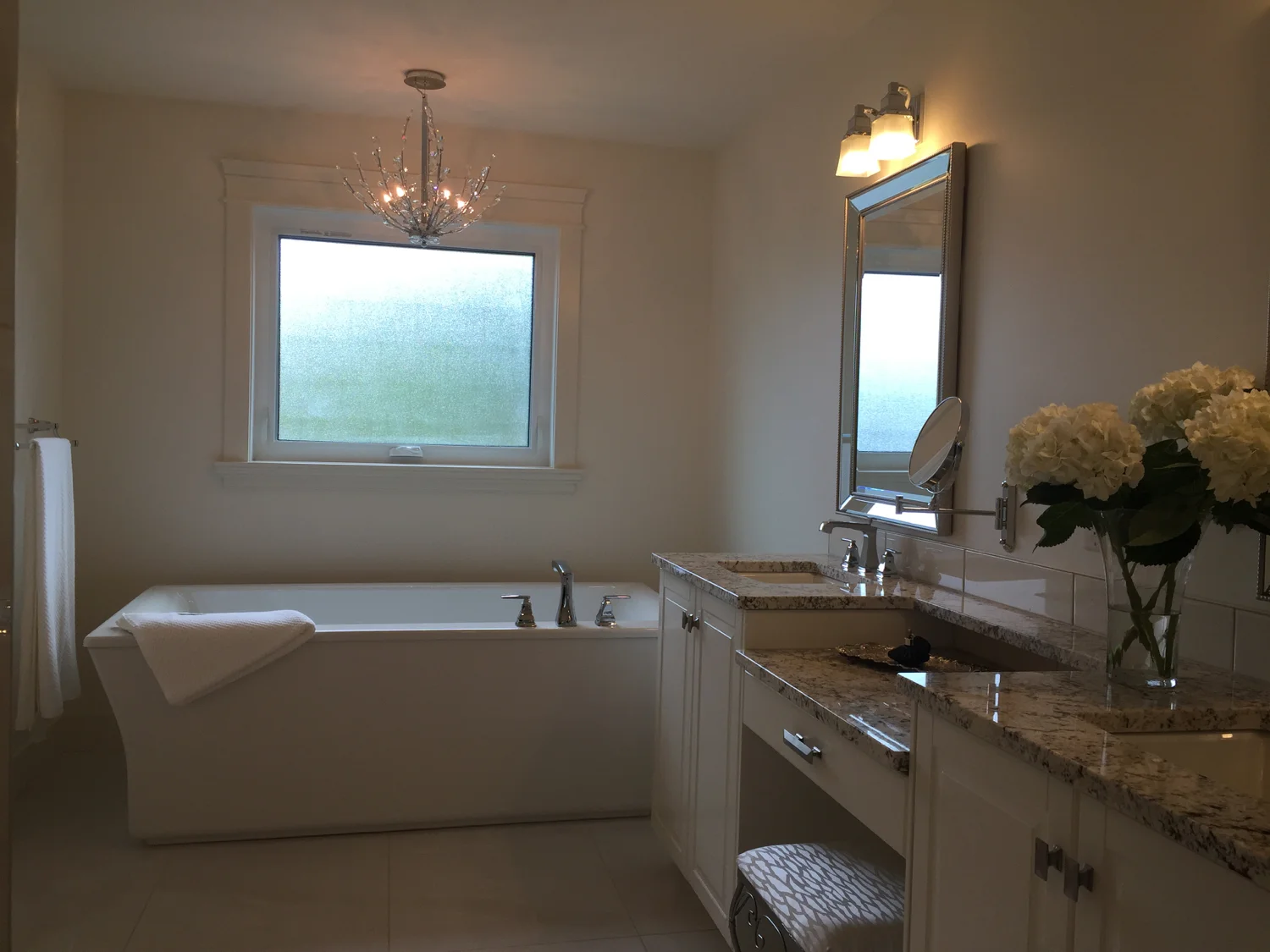 Custom Granite vanity in Ensuite