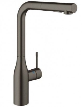 Grohe Essence Kitchen Mixer with Pullout Spray, Brushed Hard Graphite 