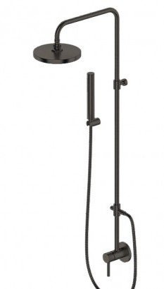 Robertson Zuchetti Pan Shower Column &amp; Handpiece in Brushed Metal Black