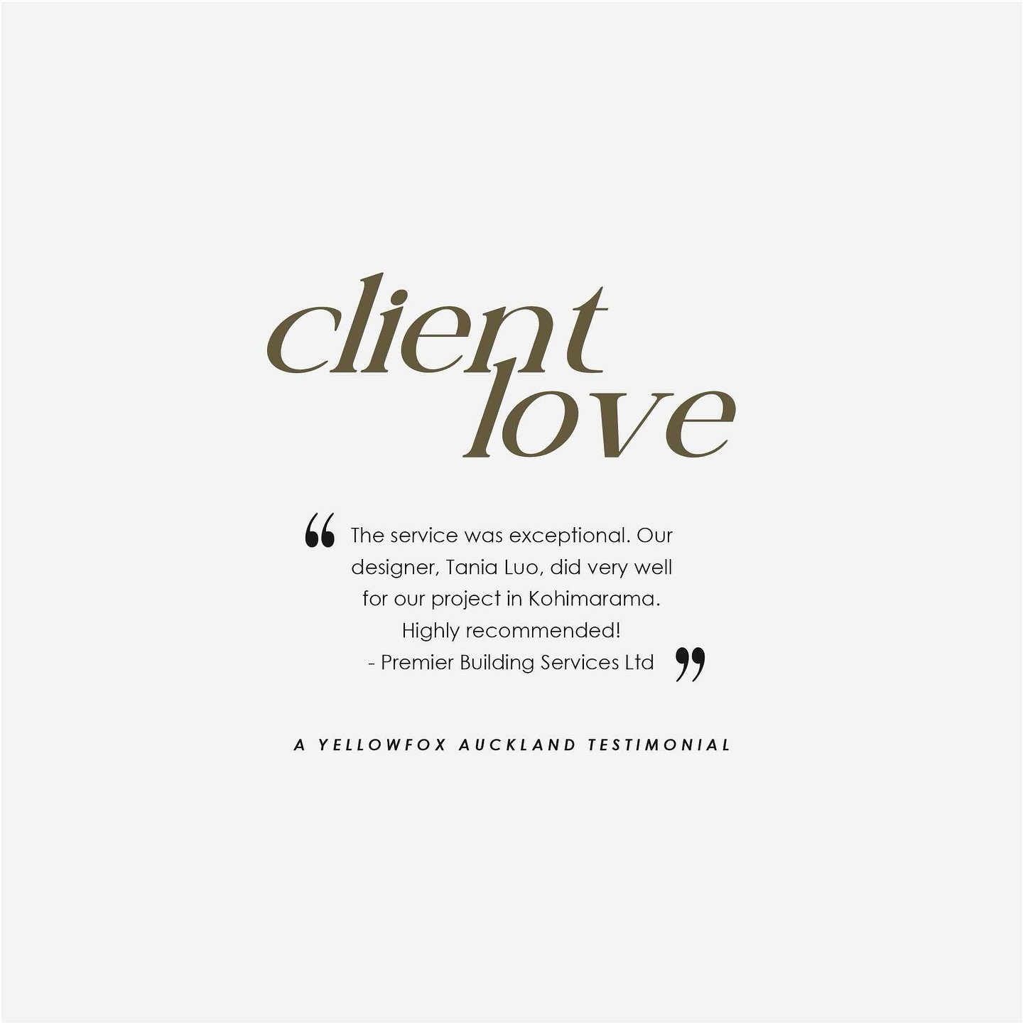 Thrilled to share the words of our delighted builder who works with our Yellowfox Auckland studio! 🌟

Their testimonial speaks volumes about the exceptional design experience we strive to deliver. Thank you for trusting us with your vision. 

#Yello