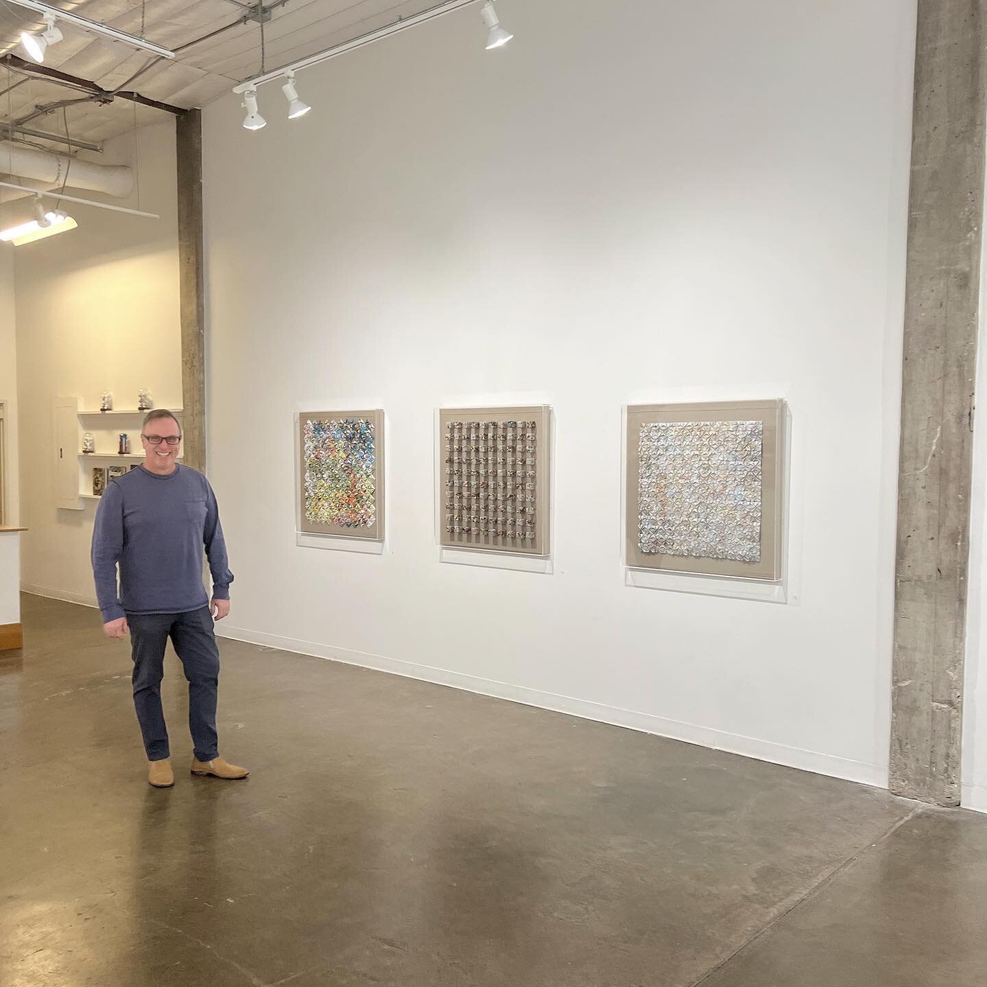Hung out with @shawnathon01 today to hear more about his paper works at @icosa_art. Absolutely enthralled by the detail in these woven paper pieces. Truly mesmerizing!