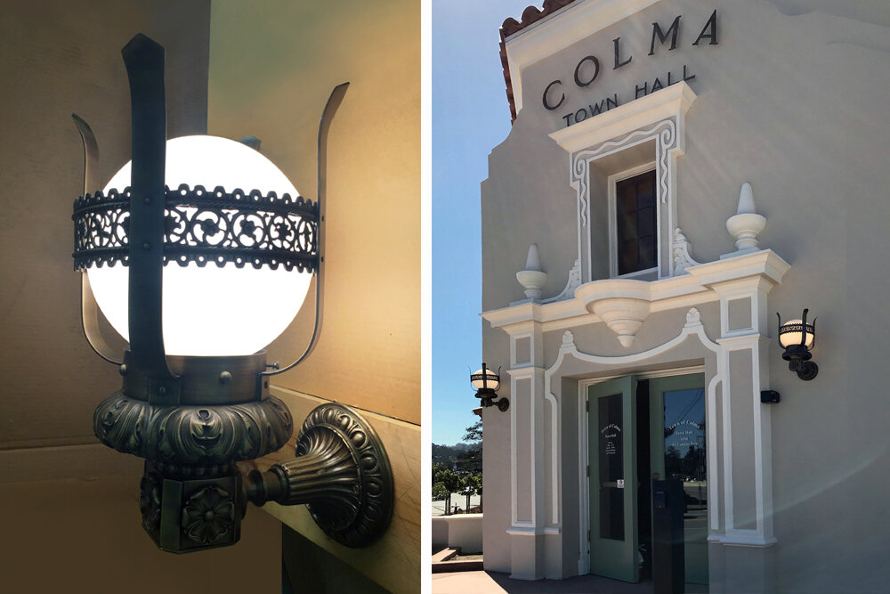 Colma Town Hall; refurbish-restore wall sconces
