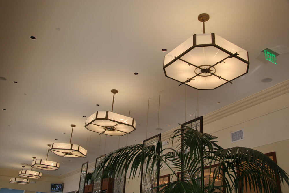 Cliff House; refurbished ceiling lamps