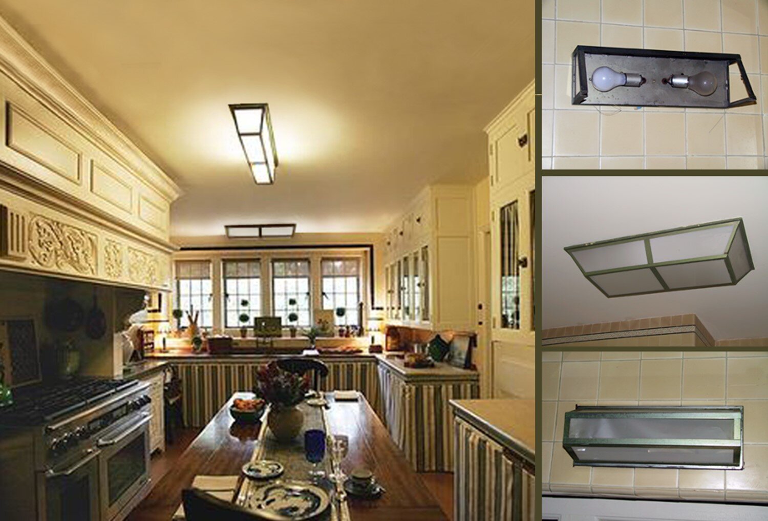 Greystone Mansion; restore-refurbished ceiling lamp