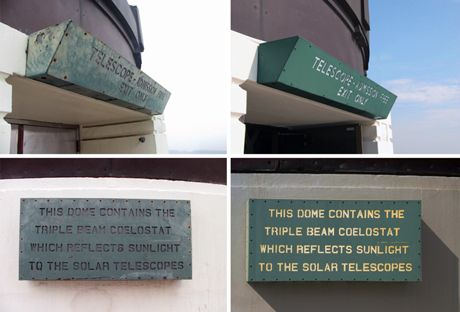 Griffith Observatory; refurbish-restored directional signs
