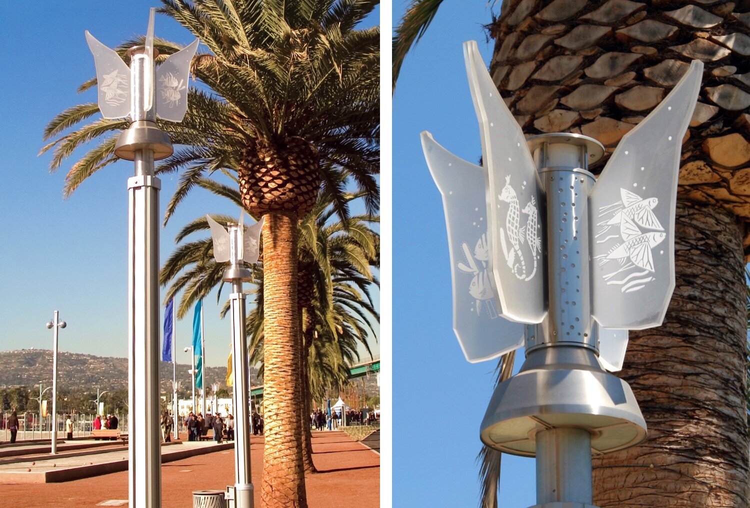 Port of LA; custom-replicate pole lamp