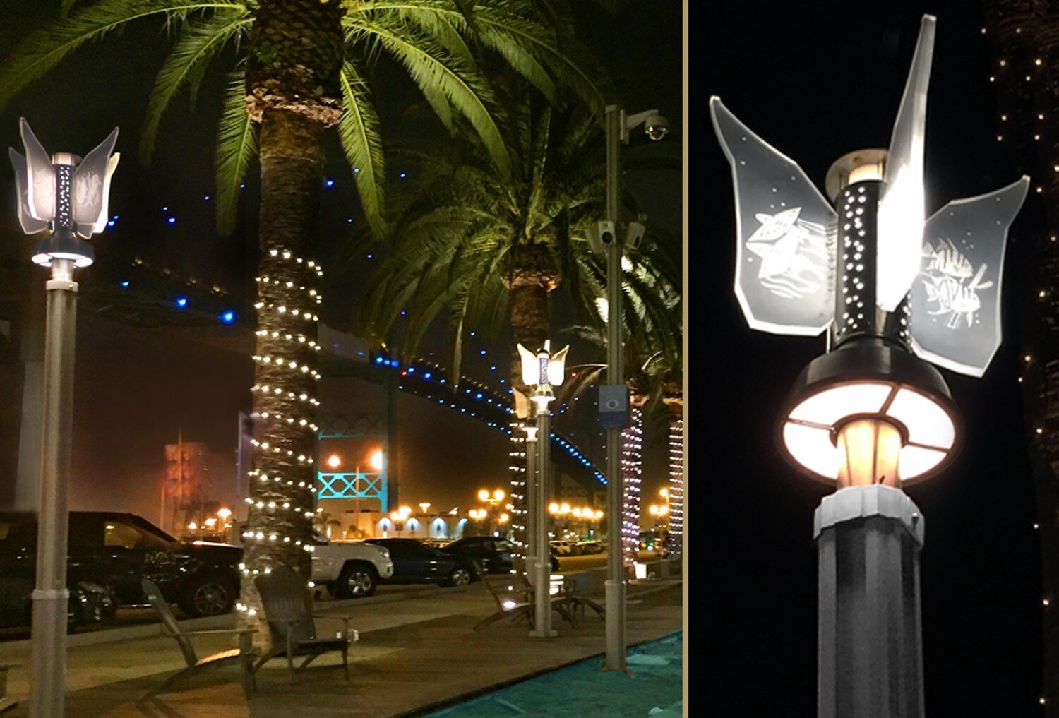 Port of LA; custom-replicate pole lamp