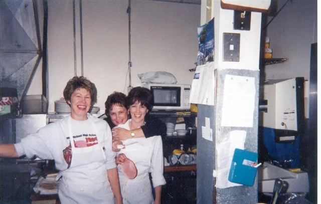 Nancy and her sisters Judy and Sue. This is the small -short kitchen that I have since modified.