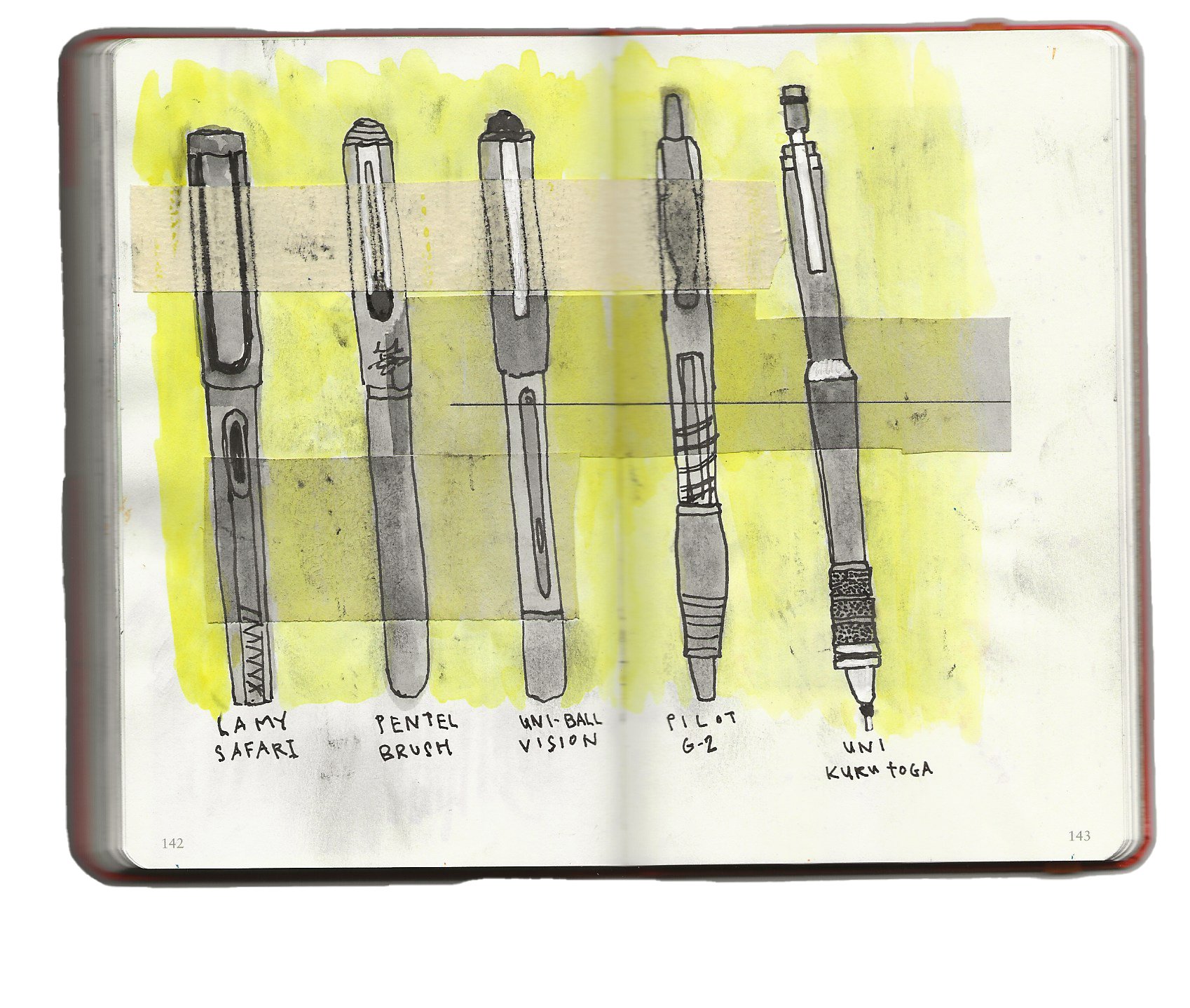 sketchbook - pens