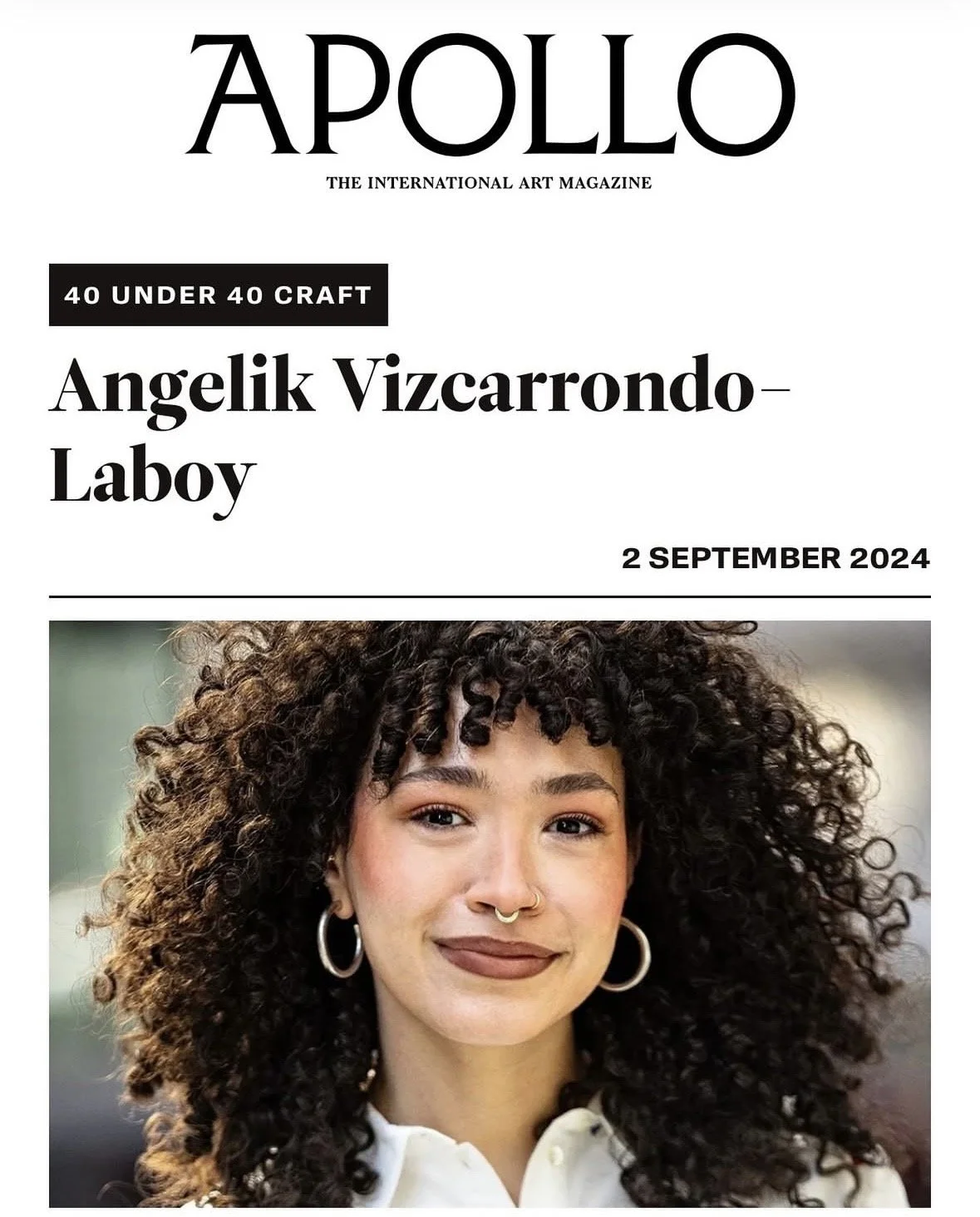 Apollo Magazine: 40 Under 40 in Craft