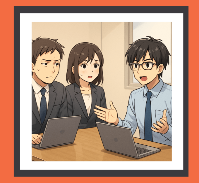 ギクシャクした面接イメージ