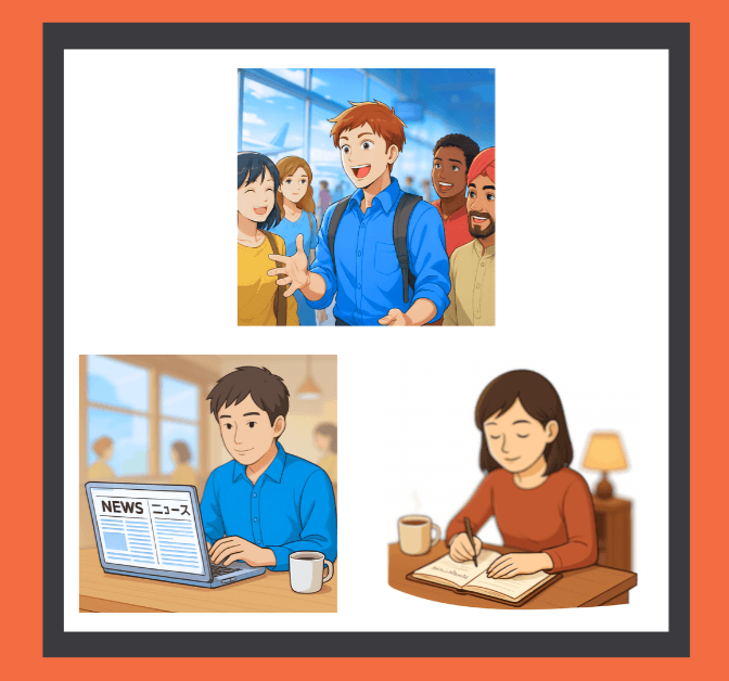 英語を取り入れた生活のイメージイラスト